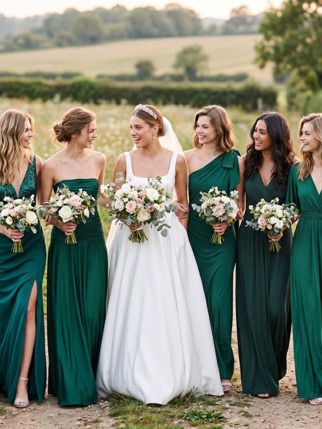 Influencer lieben diesen Look: Grüne Brautjungfernkleider im Trend