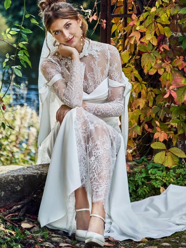 Mit Lace Layering eröffnet sich eine neue Art, das Brautkleid zu stylen.