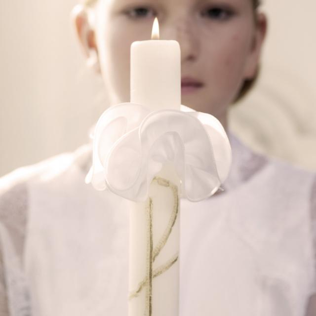 Kommunion Tropfenschutz und Kerzenröcke für Kommunionkerzen